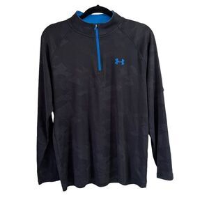 Under Armour‎ Velocity 1/4 Zip Pullover Perforated Black Camo - Size Medium
